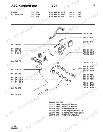 Взрыв-схема плиты (духовки) Aeg 5311B-D GB - Схема узла Section5